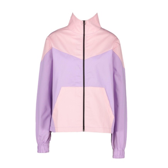 NWT Color Block Pink Lilac Twill Jacket - Picture 2 of 2